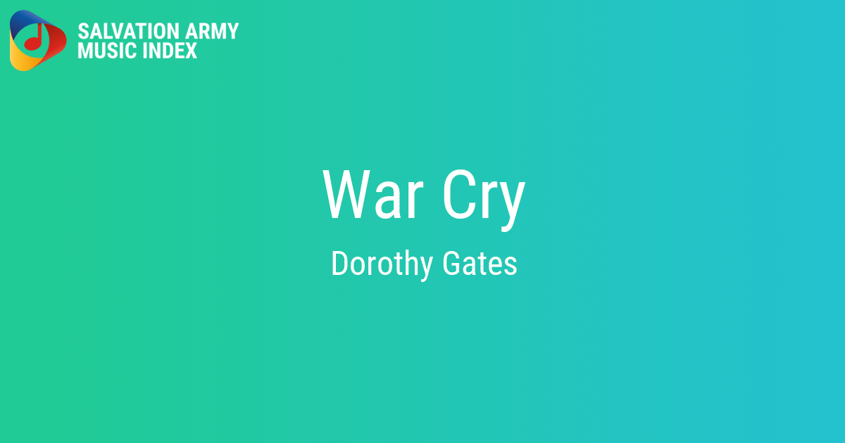 War Cry Salvation Army Music Index